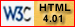 C&oacute;digo HTML 4.01 sin errores.